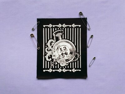 Alice in Wonderland Rabbit & Pocket watch Goth Steampunk Patch