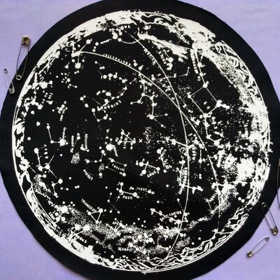 Constellation map goth punk patch