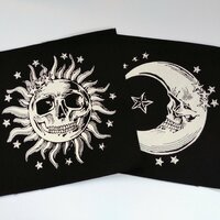 Sun Skull with Stars Goth Punk Horror Patch - Thumbnail 3