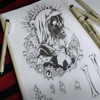 Virgin Mary with Gas Mask Cyberpunk Goth Sew-on Patches - Thumbnail 4