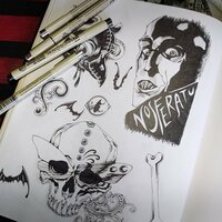 Nosferatu Coffin Horror Goth Sew-on Patches - Thumbnail 4