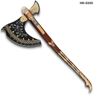 Haur’s lucky knob leviathan axe of kratos – god of war replica 37.5" handcrafted carbon steel battle axe with rosewood handle