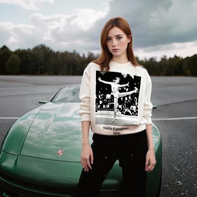Casual loose-fitting printed round-neck long-sleeved sweatshirt