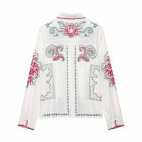 embroidered loose shirt - Thumbnail 2