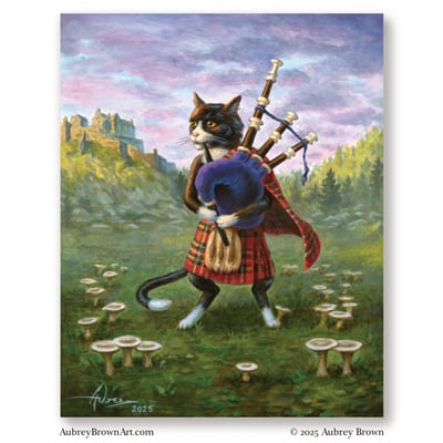 "Bagpipe Cat" 8x10 print