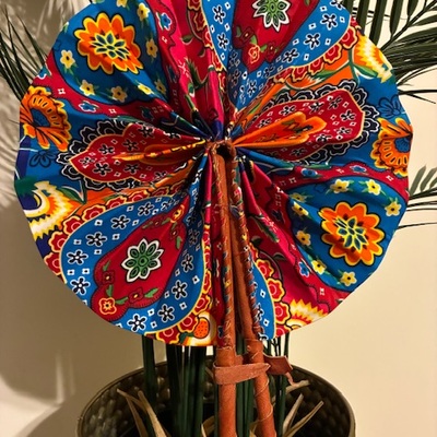 Small ankara printed fan - Thumbnail 5