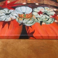 Spooky Season Gourds, Original acrylic painting by N.E.Thompson, Artwork size 10x10 inches - Thumbnail 5