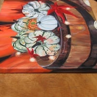 Spooky Season Gourds, Original acrylic painting by N.E.Thompson, Artwork size 10x10 inches - Thumbnail 9