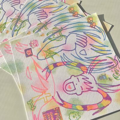 Bloom risograph print