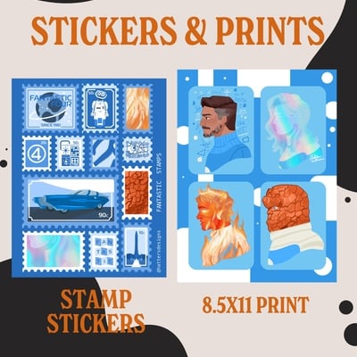Family stamp stickers & print