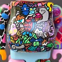 Custom Bearbrick 400% by Swaggerassic "Tattooed Oni” - Thumbnail 6