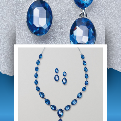 Ocean blue mirage necklace and earring set - final sale - Thumbnail 2