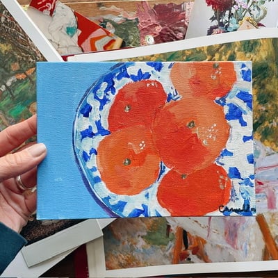 “Gathered”  5x7 inch still life, original painting no.01