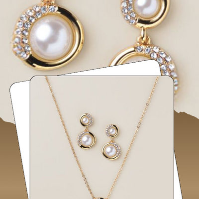 Radiant pave pearly set - final sale - Thumbnail 1
