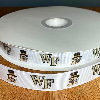 7/8" wake forest university inspired custom printed grosgrain ribbon