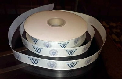 7/8" Wellesley College Inspired Custom Printed Grosgrain Ribbon