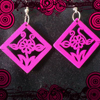 Cute Wood Carved Earrings. Fun to Wear. - Thumbnail 2
