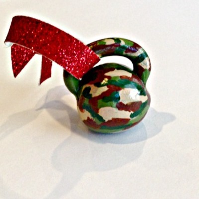 Camo print kettlebell ornament