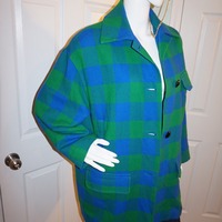 Vintage Ellen Tracy Green/Blue Blazer Coat Size 2x - Thumbnail 1