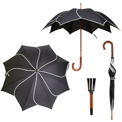 Swirl flower umbrella/black