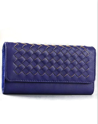 Navy Stitch Faux Leather Wallet