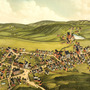 Monson, MA in 1879 - Bird's Eye View, Aerial map, Panorama, Vintage map, Antique map, Reproduction, Giclée, Framable map, Fine Art. Wall map-4