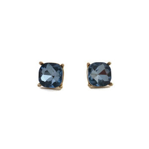 Gold Stone Square Crystal Earrings