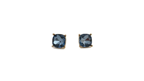 Gold Stone Square Crystal Earrings