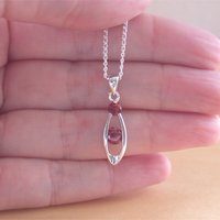 925 Garnet Pendant & 18" Silver Chain/Garnet Necklace/Red Garnet Jewellery/Garnet Jewelry/Garnet Jewelery/January Birthstone/Silver Garnet - Thumbnail 2