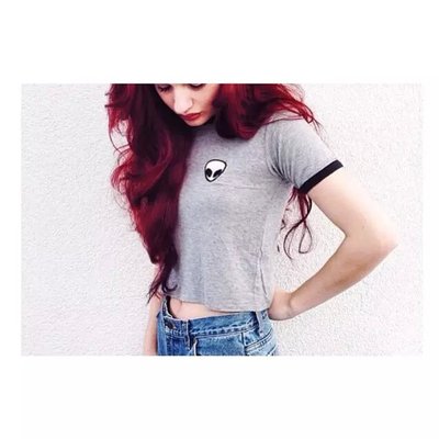 Free shipping-alien head tee