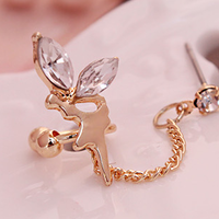 Crystal Angel Ear Stud Cuff Clip  - Thumbnail 2