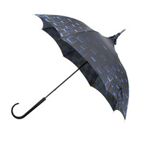 08021 Pagoda Umbrella / Navy Square Jaquard Fabric - Thumbnail 1