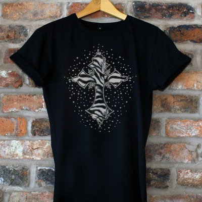 Tiger print cross - black and white