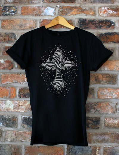 Tiger Print Cross - Black and White