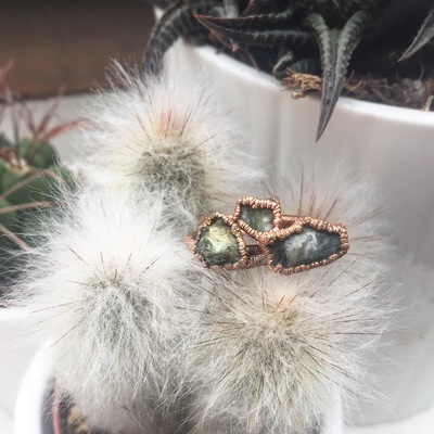 Moss agate stacking ring