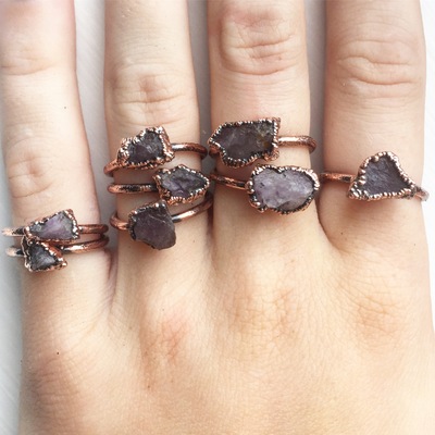 Amethyst stacking ring