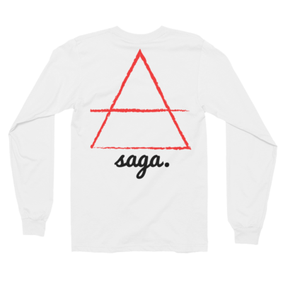 Red line of fire long sleeve t-shirt (white)