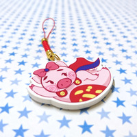 Super Pig Acrylic Charm - Thumbnail 1