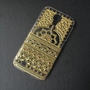 3D Hand Painted Phone Case iPhone Henna Clear Case Mandala Samsung Galaxy Note LG Sony Xperia Gold Rhinestone Case Art Hand Drawn -1