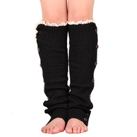 Christmas  Straight Leg Warmers with Button Lace Knitting Socks Leg Sets - Thumbnail 2