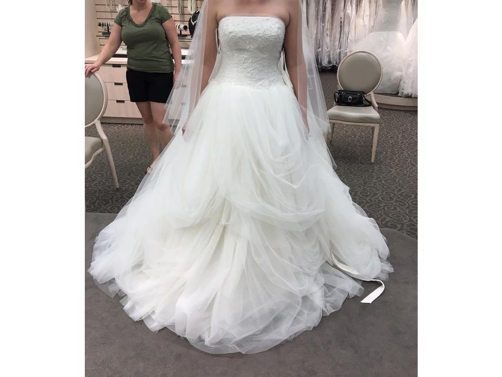 white by vera wang tossed tulle wedding dress