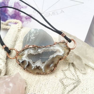 Agate geode slice #1 necklace