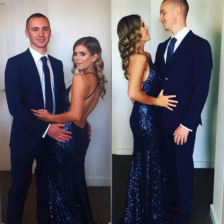 royal blue sparkly prom dress
