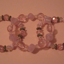 Pink & Gold Acrylic Stretch Bracelets