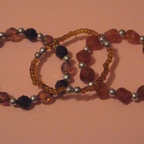 Brown Acrylic Stretch Bracelets