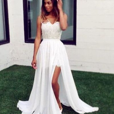 Wd16 a-line lace sleeveless wedding dresses,long wedding dress custom made wedding gown,