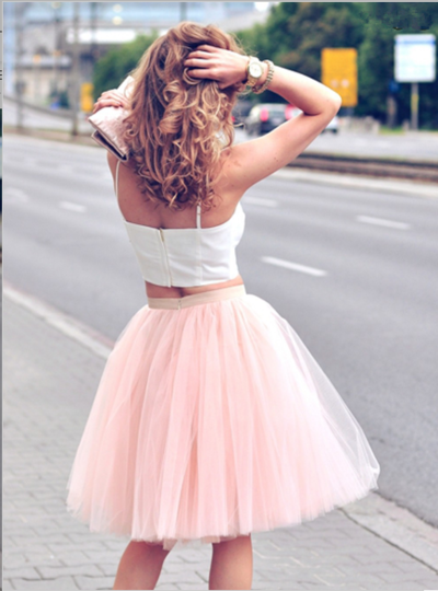 Two Pieces Tulle Homecoming Dress,Short Prom Dresses,Cocktail Dress,Homecoming Dress,Graduation Dress,Party Dress,Short Homecoming Dress F152