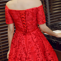 Red Lace Short Homecoming Dress,Short Prom Dresses,Cocktail Dress,Homecoming Dress,Graduation Dress,Party Dress,Short Homecoming Dress F183 - Thumbnail 2