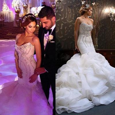WD49 Mermaid Beading Wedding Dresses,Wedding Dress,Custom Made Wedding Gown,