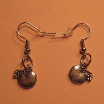 Antiqued Pewter Apple Earrings